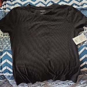 Nine West Women's Black Ribbed Top